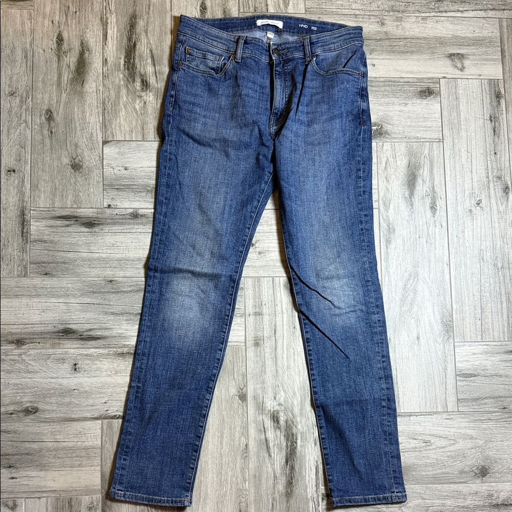 Warp + Weft Men's Slim Blue Denim Jeans